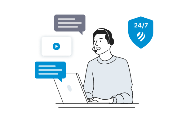 Interactive training and support from a professional manager